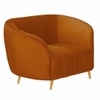 Nero Velvet 1 Seater Sofa in Orange Colour