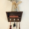 Estelle Wooden Wall Shelf Organiser With Key Holders
