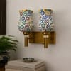 Devansh Metal Electric Wall Light in Gold Colour with Grey Shade Count of 1 Light
