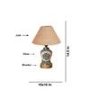 Devansh Conical Beige Jute Shade Lamp With Wood & Mosaic Glass Base For Decoration/Office/Home/Gifting/Study For Decoration/Office/Home/Gifting/Study -(10X10X14.5) Inches -A