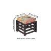 Houston Sheesham Wood Stool in Mahogany Finish & Multi Colour Israel Print Kantha fabric Cushion