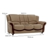Blos 3 Seater Leatherette Sole in Mushroom Brown Colour