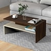 BLUEWUD Taurley Engineered Wood Coffee Center Sofa Tea/Teapoy Console Table for Sofa Set Living Room Home Hall (Brown Maple & Beige)