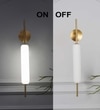 Kuombi Integrated 3 Light Led Wall Fitting In Brass Finish Metal With Milky White Glass