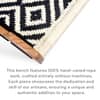 NatWest Sheesham Wood Vintage Balcony Chair in Black and White Rope Canning