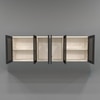 Aluminium Black Profile 6 Brown Tinted Glass Handless Shutters Wall Cabinet In Highland Pine Finish
