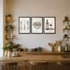 The Castle Decor Vintage Kitchen Wall Art Set of 3 12x18 Inch