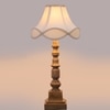 Devansh Off-White Cotton Vintage  Lamp With Wood Base ((12X12X23.25)
