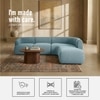 Zenliving Wood Left Aligned 3-Seater With Upholstery Non Storage Sofa In Blue Colour