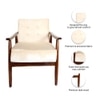 Armari Solid Wood Arm Chair in Ivory Color
