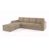 Apollo Compact Fabric Sectional Compact Sofa (Colour : Sandshell Beige, Cushion : Hard, Back Type : Regular, Seating Capacity : Left Aligned 3 Seater + Left Aligned Chaise)