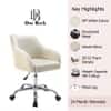 Doe Buck Leisel Modern Off White Velvet Office Chair