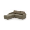 Apollo Compact Sofa (Colour : Cappucino, Cushion : Hard, Seating Capacity : Left Aligned 2 Seater + Left Aligned Chaise + Ottoman)