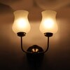 Devansh Metal Electric Wall Light in Gold Colour with White Shade Count of 2 Lights