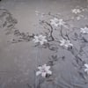Grey & White Floral 400 TC Cotton Flat Super King Size Bedsheet With 2 Pilllow Covers