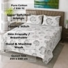 Black And White Geometric 330 Tc  Cotton Flat  Queen Size Bedsheet With 2 Pillow Cover