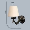 Devansh Metal Electric Wall Light in Antique Gold Colour with off-white Shade Count of 1 Light