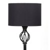 Gloria Black Cotton Shade Floor Lamp