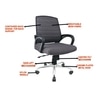 Smart Ergonomic Chair With Breathable Grey Mesh Fabric