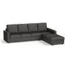Apollo Sofa (Colour : Steel, Cushion : Hard, Back Type : High Back, Seating Capacity : Right Aligned 3 Seater + Right Aligned Chaise + Ottoman)