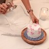 Ireka Homes Candy Cloud Acacia Wood Cake Stand with Glass Dome