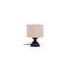 Raeburn White Natural Fiber Shade Table Lamp with Black Iron Base