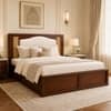 Reva Solid Wood Comfort Queen Bed Box Storage Provincial Teak Finish Mattress 60 x 78 Inches