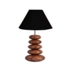 Devansh Black Cotton Table Lamp With Wood  Pebble Lamp  (10X10X15) Inches