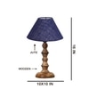 Devansh Blue Jute Table Lamp With Wood Natural Base (10X10X16) Inches)-37