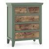 Avelin Solid Wood Chest of 5 Drawers in Sage Green Finish