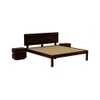 Esra Solid Wood Queen  Size Bed Without Storage (Walnut Finish)
