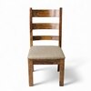 Newport Sheesham Wood   Set of 2 Dining Chairs in Jute Beige     TEAK FINISH