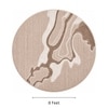 Handmade Round Natural Wool Rug Abstract Marble Beige 8 Feet Carpet