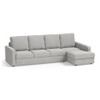 Apollo Compact Sofa (Colour : Vapour Grey, Cushion : Soft, Back Type : High Back, Seating Capacity : Right Aligned 3 Seater + Right Aligned Chaise + Ottoman)