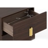 Aurelia Bedside Table in High Gloss Walnut Finish