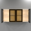 Aluminium Black Profile 4 Brown Tinted Glass Handless Shutters Wall Cabinet In Highland Pine Finish
