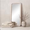 The Artment Unbreakable Beige Square Puff Floor Mirror (160 x 50) cm