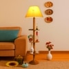 Devansh Shelf Wooden Floor Lamp