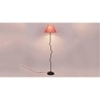 Byron Pink Natural Fiber Floor Lamp with Black Iron Base