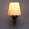 Devansh Metal Electric Wall Light in Antique Gold Colour with off-white Shade Count of 1 Light