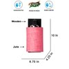 Devansh Solid Wood Electric Wall Light in Brown Colour with Pink Shade Count of 1 Light