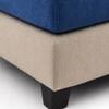 Nova 3 Seater L Shaped Sectional Sofa Right Chaise and Ottoman Blue Cream