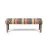 Asteria Solid Wood 2 Seater Bench In Stripe Multi Colour Jackard Fabric