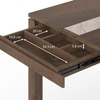 Atlas Crest Storage Solid Wood 6 Seater Dining Table In Danish Walnut Finish