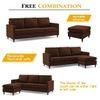 Monznij Sectional Fabric Sofa - Brown
