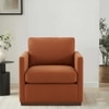 Bobby Boucle Fabric Lounge Chair in Orange Colour