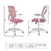 Wiwngas Mid Back Ergonomic Chair in Red Colour