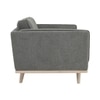 Scandinavian Civic Three Seater Sofa Dark Grey Natural Wood Finish