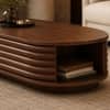 Rivona Sheesham Wood Capsule Coffee Table in Walnut Finish