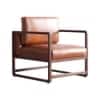 Aura PU Leather Arm Chair in Tan